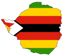 Flag Map of Zimbabwe